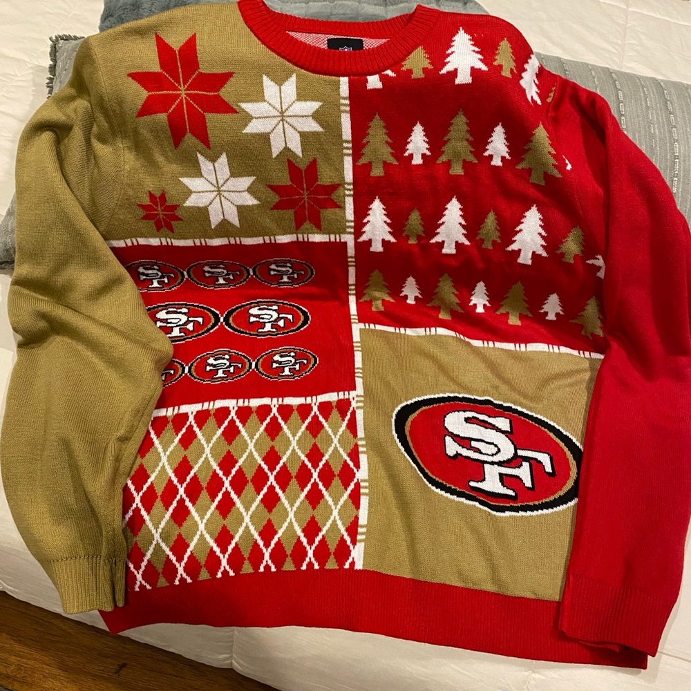 Foco NFL San Francisco 49ers ugly Christmas sweater.